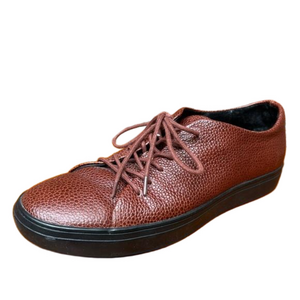 Tiger of Sweden Brown Pebbled Leather Minimalist Sneakers